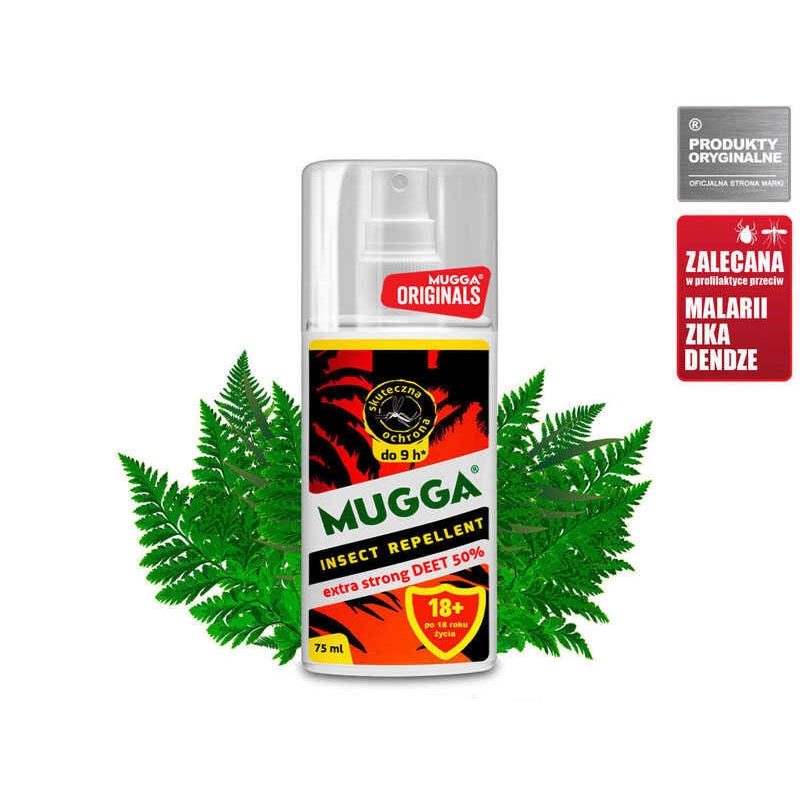 mugga spray na komary tropikalne. Repelent z deet 50